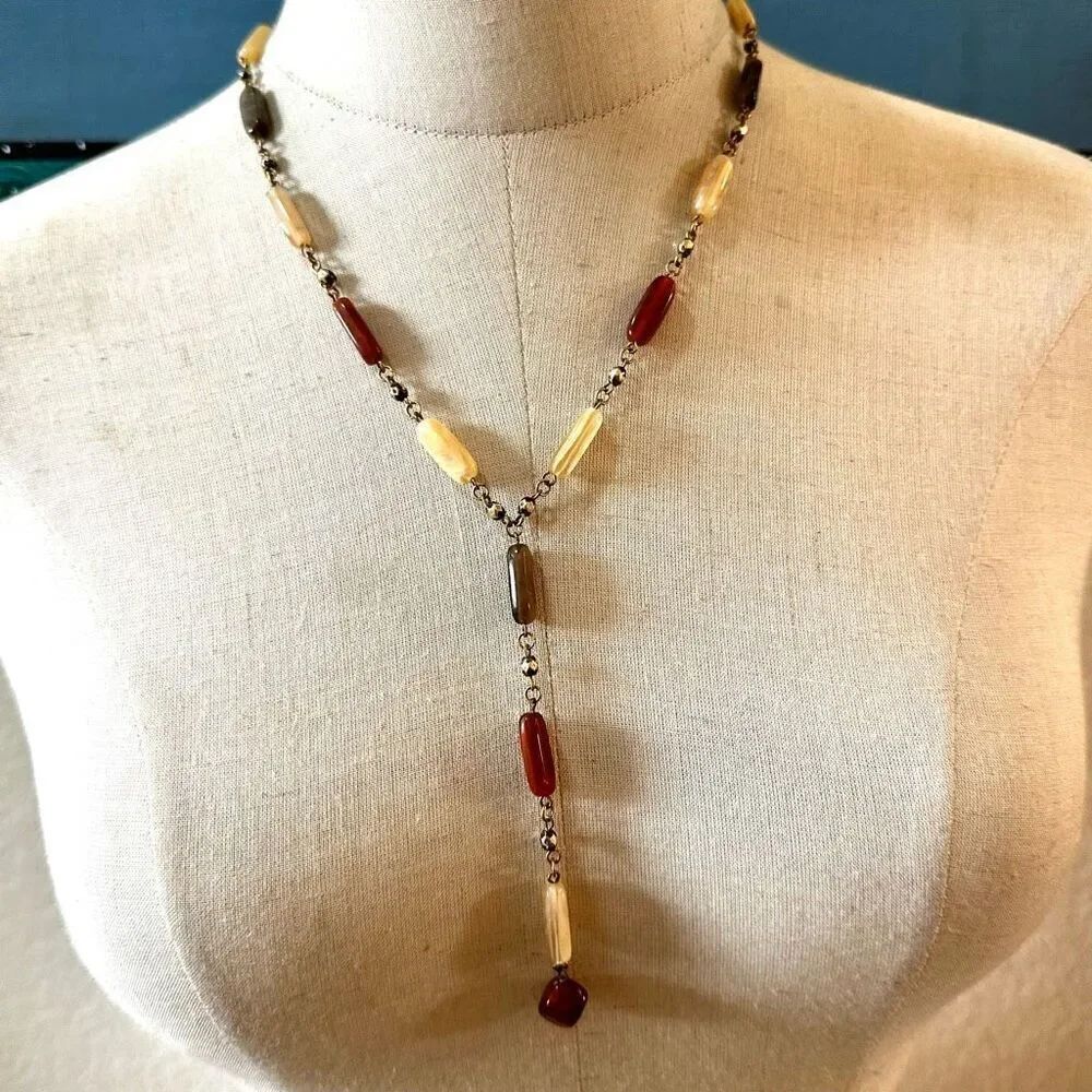 Beaded Y necklace